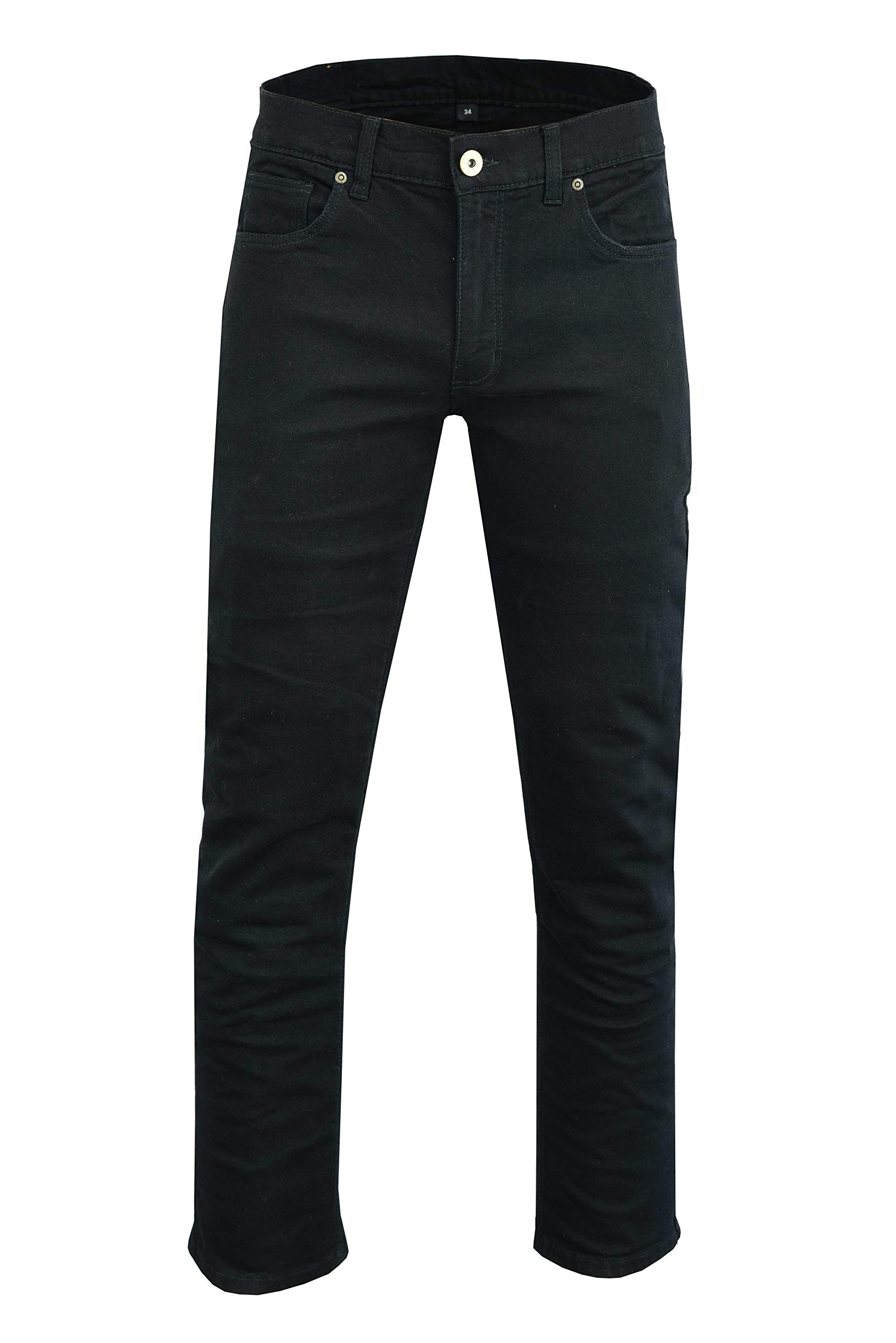 Bikers Gear Australia Black Stetch Jeans - Jean de Moto Extensible pour Homme avec Doublure en Kevlar avec Protection CE Amovible Noir - Droit - Homme