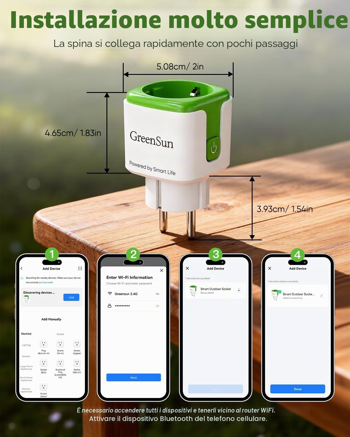 GreenSun Presa Smart SmartLife App - Intelligente Smart Plug Controllo Vocale Compatibile con Alexa Controllo Remoto Tramite Tempo di Preselezione 2.4G 4PC