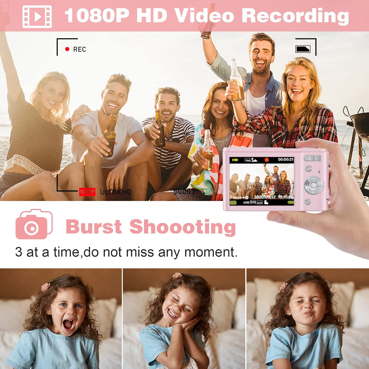 Fotocamera digitale per bambini, ragazzi e ragazze, fotocamera compatta da 36 MP per vlogging, fotocamera compatta da 2,4 pollici, Full HD 1080p, ricaricabile, mini fotocamera elettronica per : Amazon.it: Elettronica Fotocamera digitale per bambini, ragazzi e ragazze, fotocamera compatta da 36 MP per vlogging, fotocamera compatta da 2,4 pollici, Full HD 1080p, ricaricabile, mini fotocamera elettronica per : Amazon.it: Elettronica