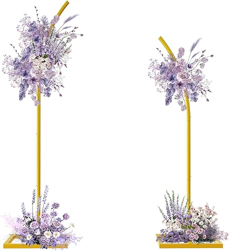 Soporte de telón de fondo para arco de boda (8 pies y 6.8 pies) con juegos de globos, arcos de boda de metal para ceremonias, soporte de arco de