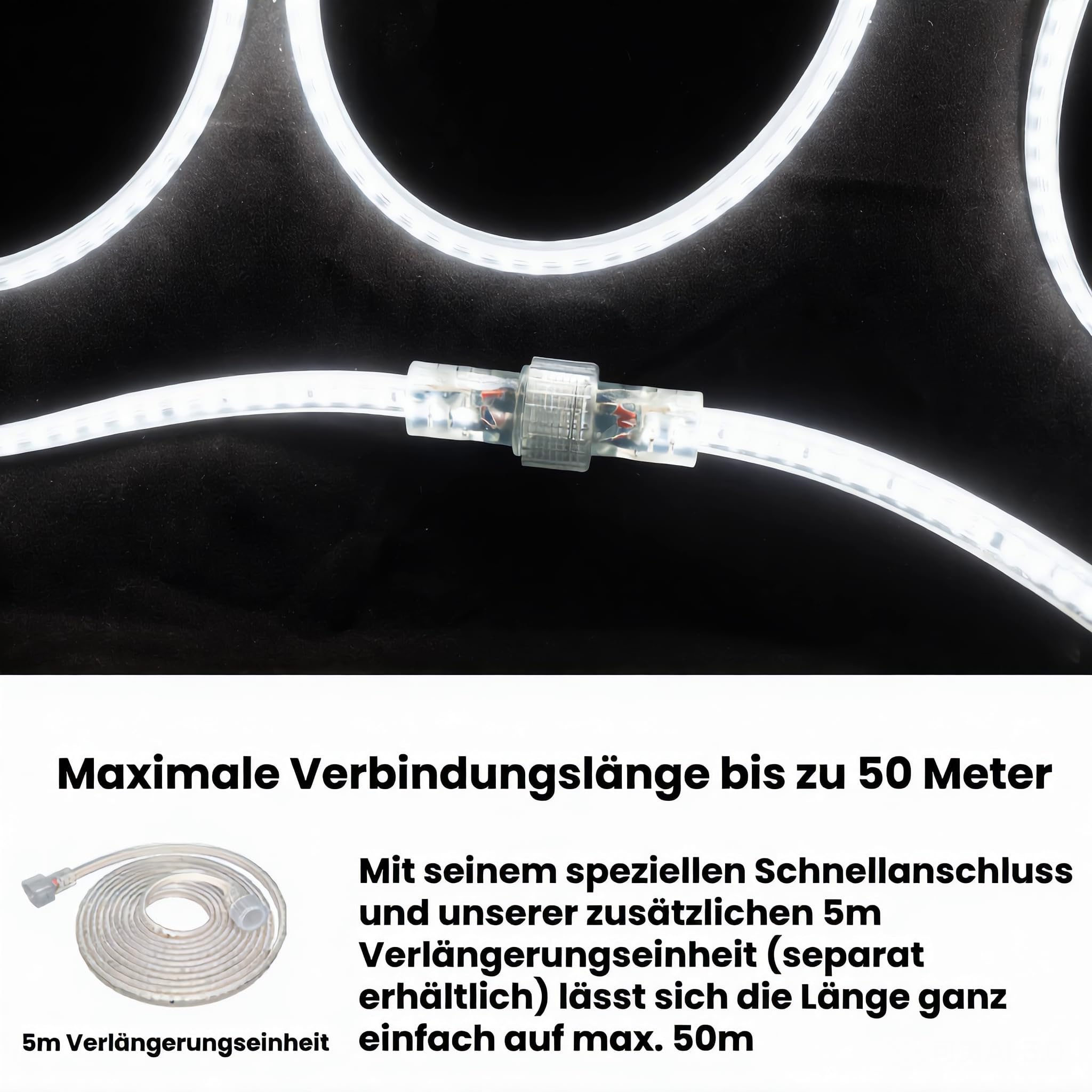 LED Baustrahler,LED streifen,20m,220V,230V,IP54, 6500K,Arbeitsleuchte, led lichtschlauch, Baustellenlampe,Bau,Garage,Garten,Innen und Außen