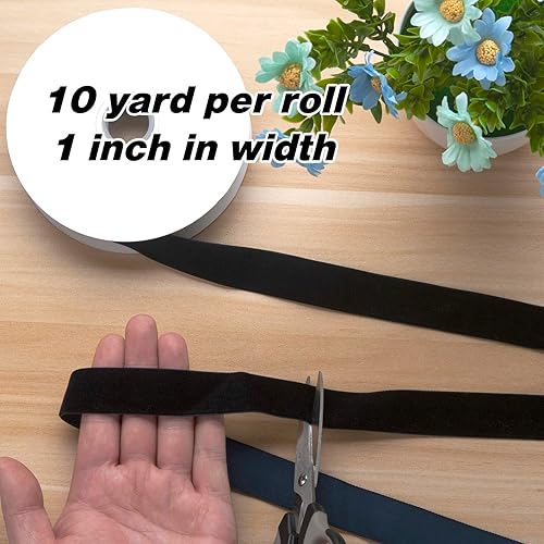 Miniatura 2 de Cinta de terciopelo azul marino de 1 pulgada x 10 yardas para envolver regalos de adornos de árbol de Navidad carrete de cinta ancha de terciopelo