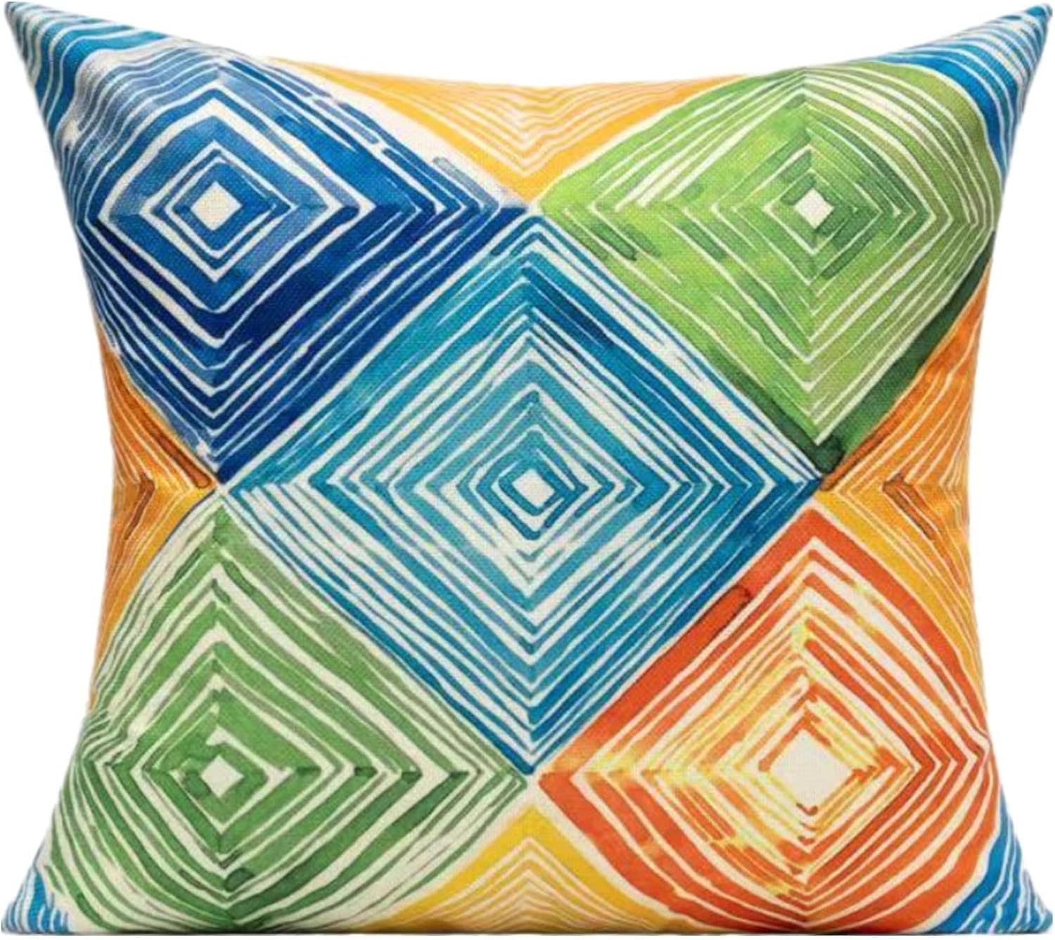 20x20 Colorful Abstract Modern Throw Pillow Covers Outdoor Couch Furniture Geometric Striped Square Decorative Patio Cushion Covers Home Décor for Bedroom Sofa Bench Porch Set of 4