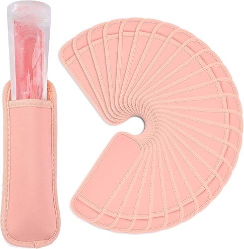 JANYUN Fundas para paletas de hielo, paquete de 24 soportes para paletas de sublimación, reutilizables, para congelador, bolsas de neopreno para Rosa