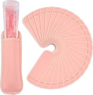 JANYUN Ice Pop Sleeves, 24 Pack Sublimation Blanks Popsicle Holder Reusable Freezer Pop Holders Bags Neoprene Popsicle Holders for Kids Adults Heat Press Transfer
