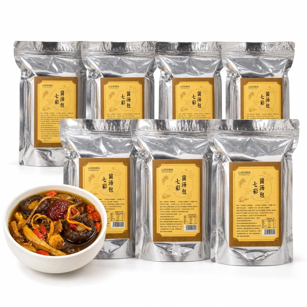 Paquete De 7 Mezclas Variadas Sopa Champiñones Silvestres (100 G Cada Una): Base Conveniente For Cocinar Y Acampar En Familia