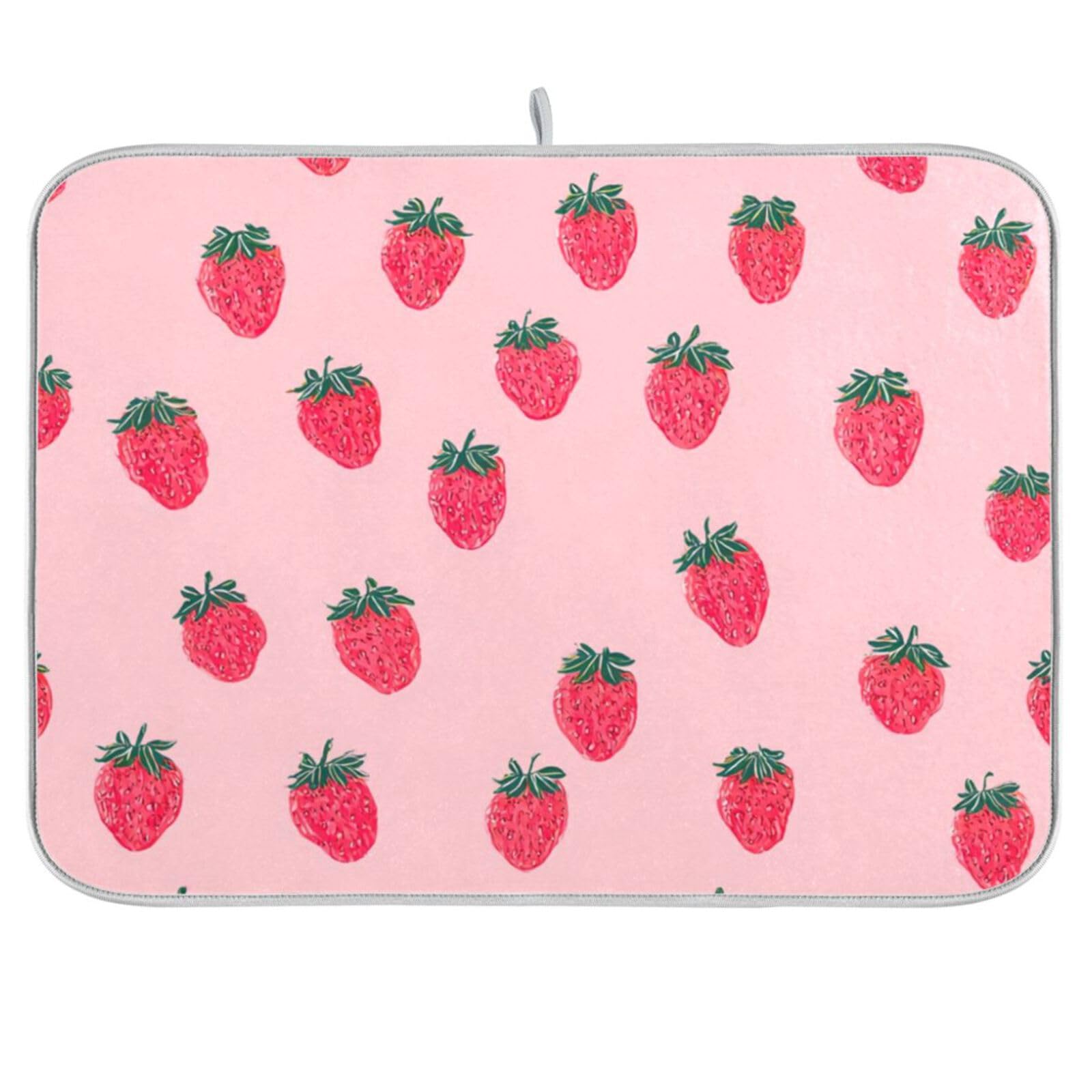 Słodka truskawka kwiatowy wzór chłonna mata do suszenia naczyń, 40 x 45 cm mikrofibra blat kuchenny ochraniacz na stół wielofunkcyjny stojak na blat ociekacz do zlewu podkładka