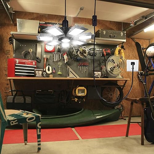 Miniatura 6 de Luz LED de garaje, luz LED ultra brillante de 250 W con 7 paneles ajustables, 25000LM 6500K luces LED de techo de garaje deformables para garaje,