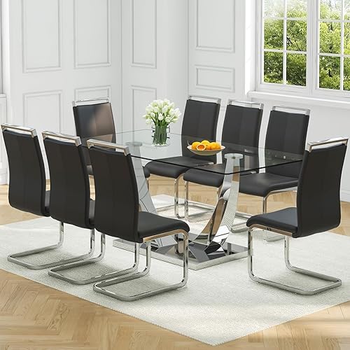 Miniatura 40 de Juego de mesa de comedor de mármol sintético para 6, mesa de comedor moderna de 71 pulgadas para 6, mesa de cocina dorada de lujo y 6 sillas de Mesa