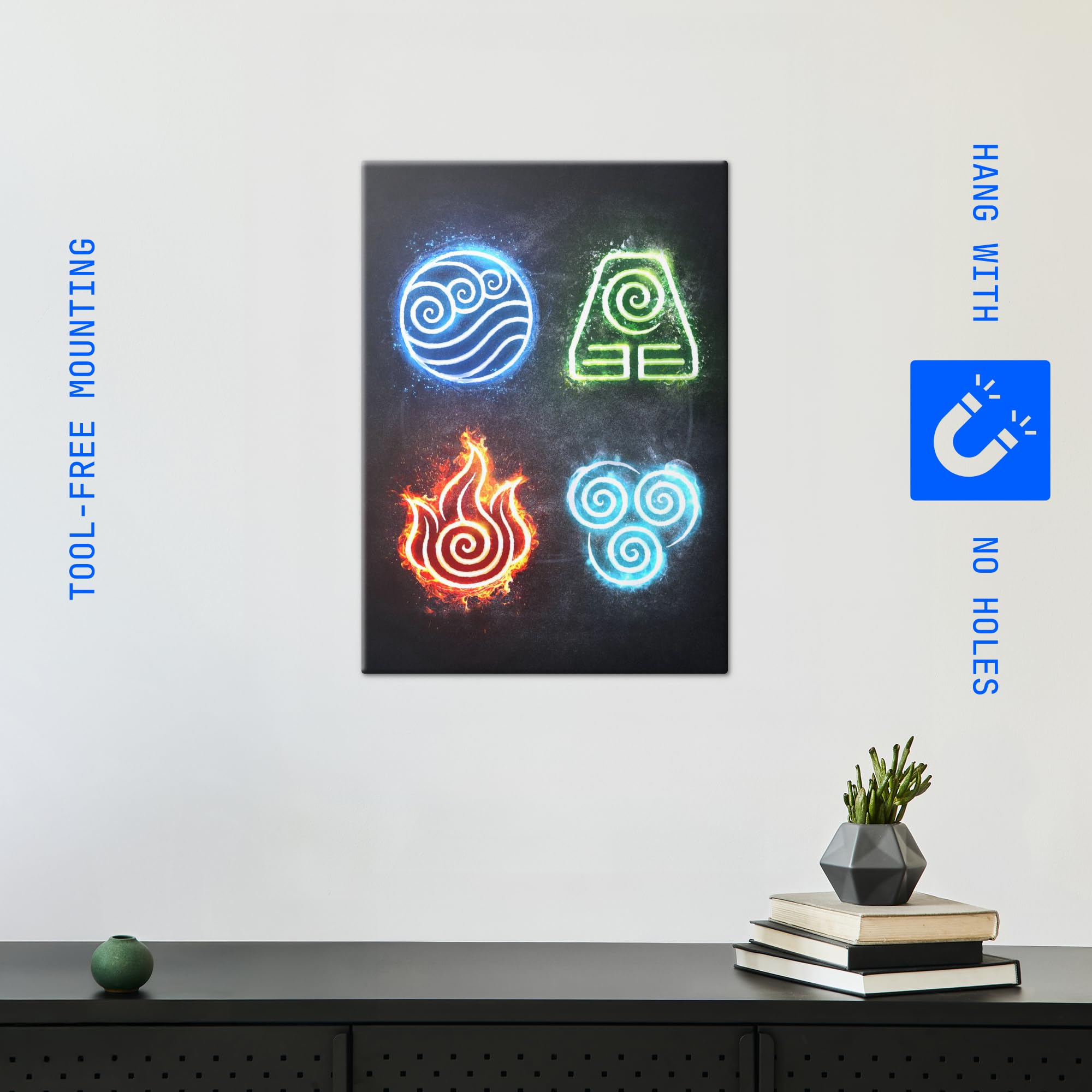 Displate Metall poster Avatar The Last Airbender The Four Elements Größe M