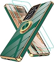 Vista 117 de Gritup Funda para Samsung Galaxy A14 5G: Funda para Samsung A14 2 piezas, protector de pantalla, soporte de anillo de rotación de 360°, soporte