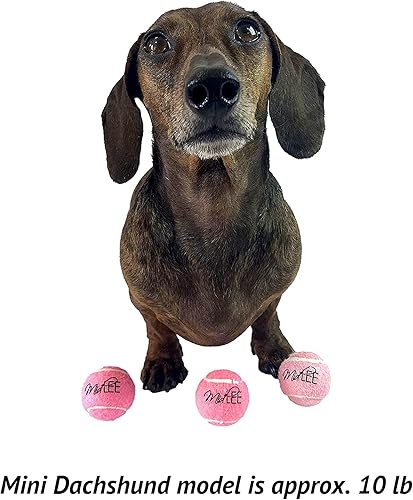 Miniatura 7 de Midlee Mini pelotas de tenis chirriantes para perros de 1.5 pulgadas, color rosa, juego de 6