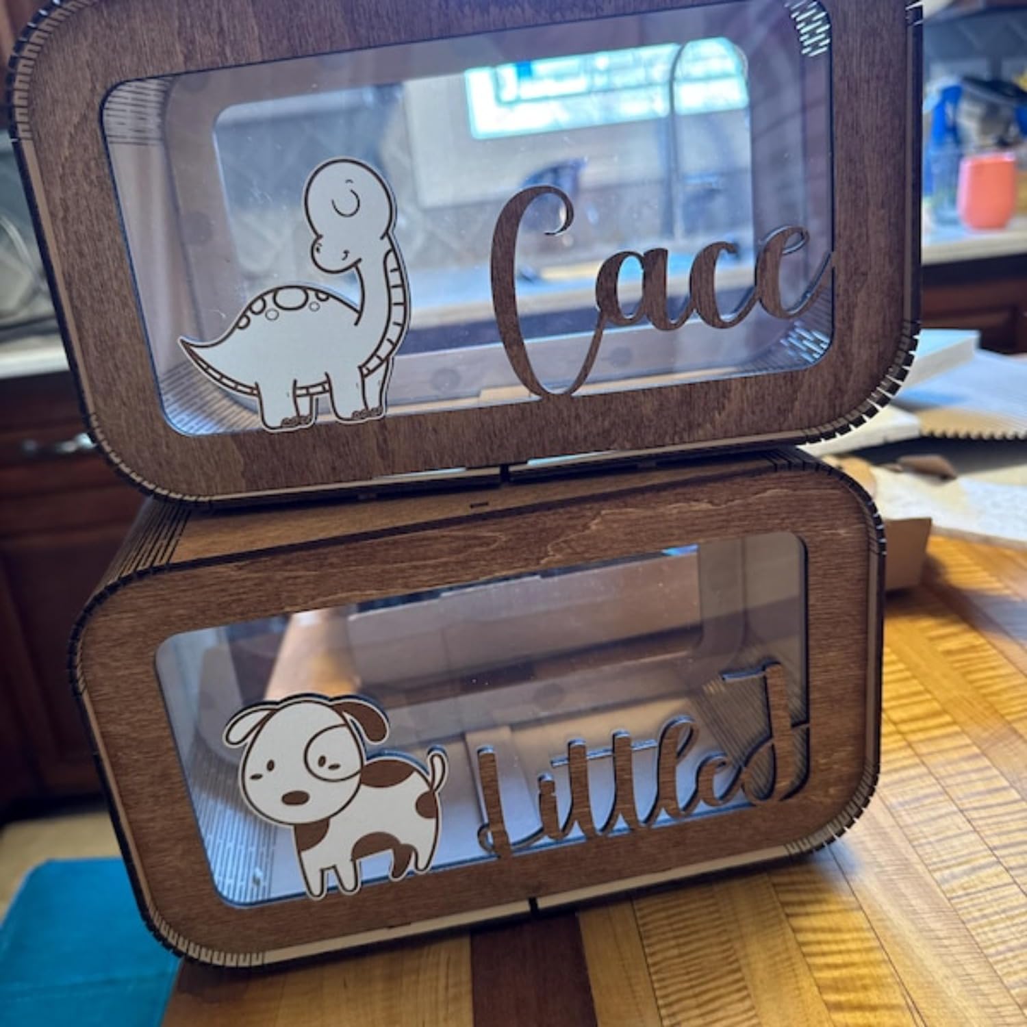 Hucha personalizada para niños, hucha para niños con nombre, regalo para bebé niña, bonita caja de ahorro, alcancía de madera para niños, regalo para cumpleaños, Navidad, baby shower (23,5 x 13,9 x 9