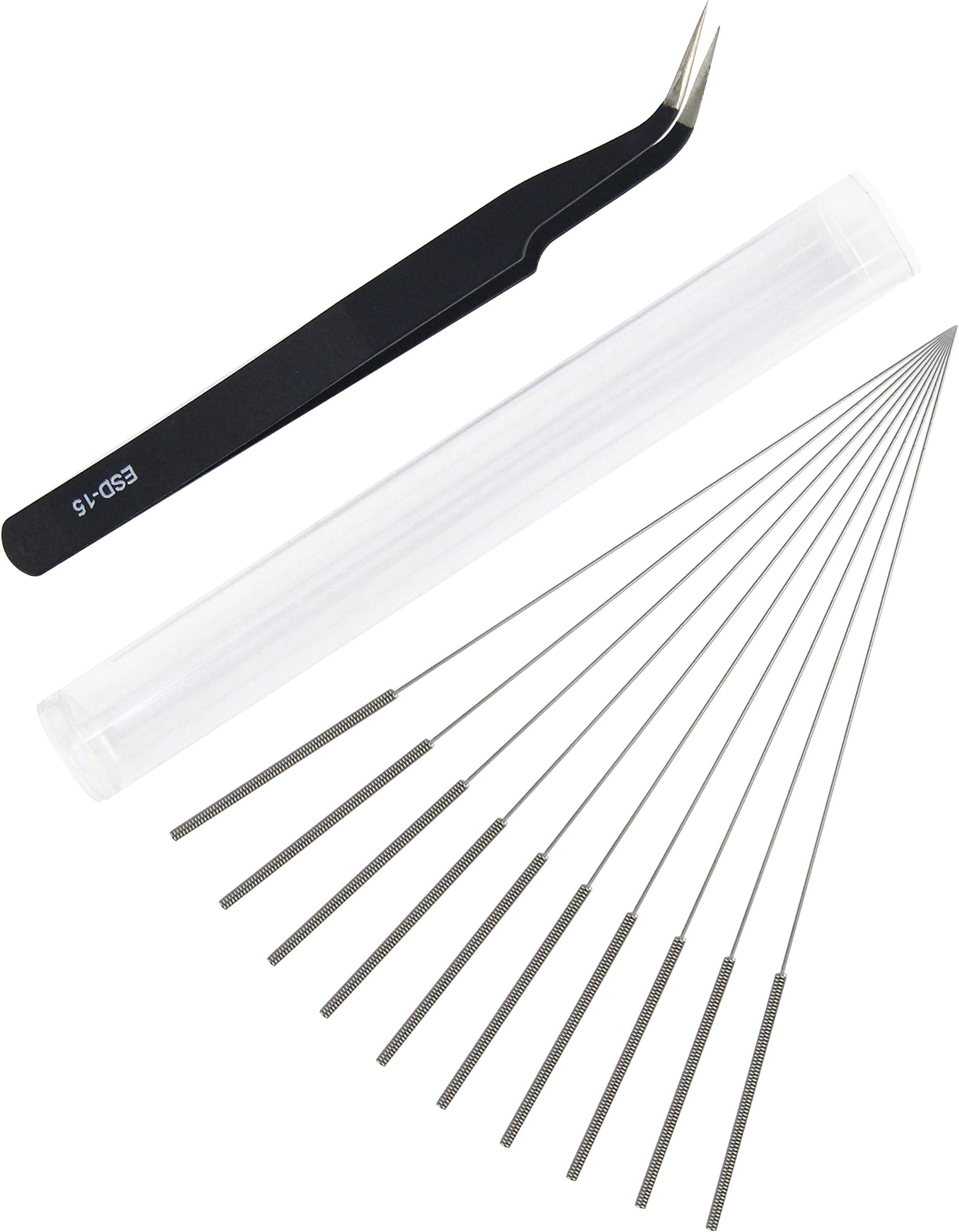 3D Printer Nozzle Cleaning Tool Kit,0.4mm Needles and Tweezer Toolkit,Stainless Steel Nozzle Cleaning Tool Kit - Set of 11