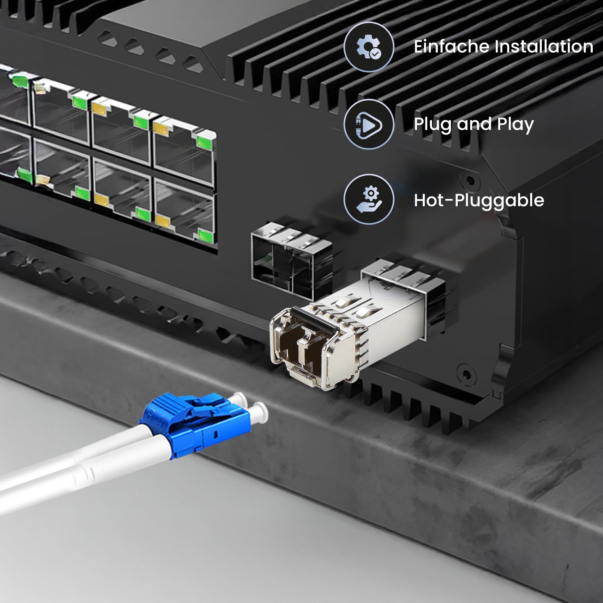 Extralink SFP Modul 1.25G LC Duplex Multimode 850 nm 550 m MSA-kompatibel – Für Cisco, Ubiquiti UniFi, Netgear, Cisco, MikroTik, TP-LINK, Switches, Router, CCTV, Rechenzentren, Glasfaser, OM3/OM4