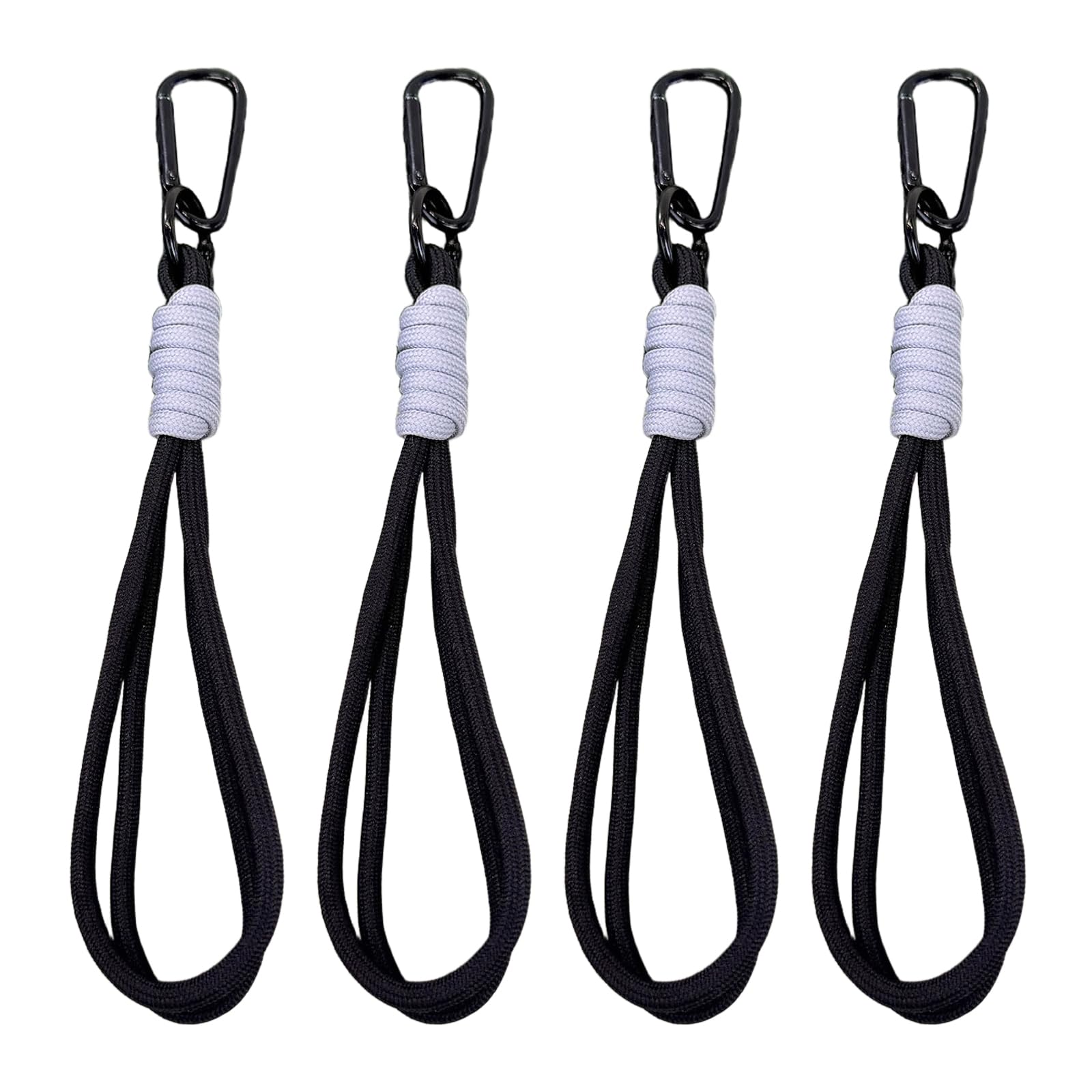 4 Ganci Passeggino Universali, Ganci per Passeggino Porta Borse e Zaino, Moschettoni Robusti per Carrozzina e Passeggino Leggero, Accessori Passeggino Antiscivolo, Colore Nero