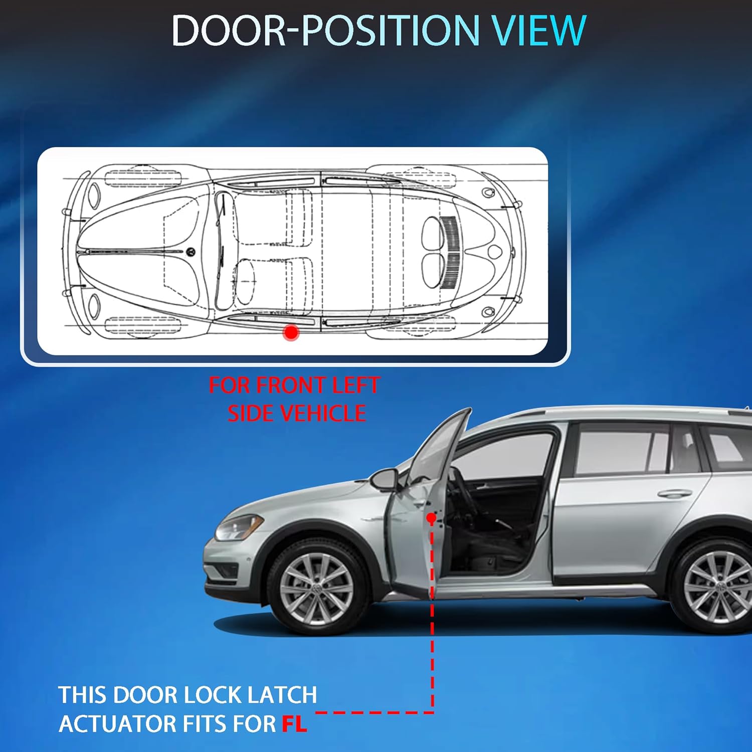 front left door lock actuator w/motor power door latch compatible for mk6 mk7 vw bettle e-golf golf gti jetta passat driver side latch actuator 6rd837015a,5k1837015j,5k0837349b front left 1