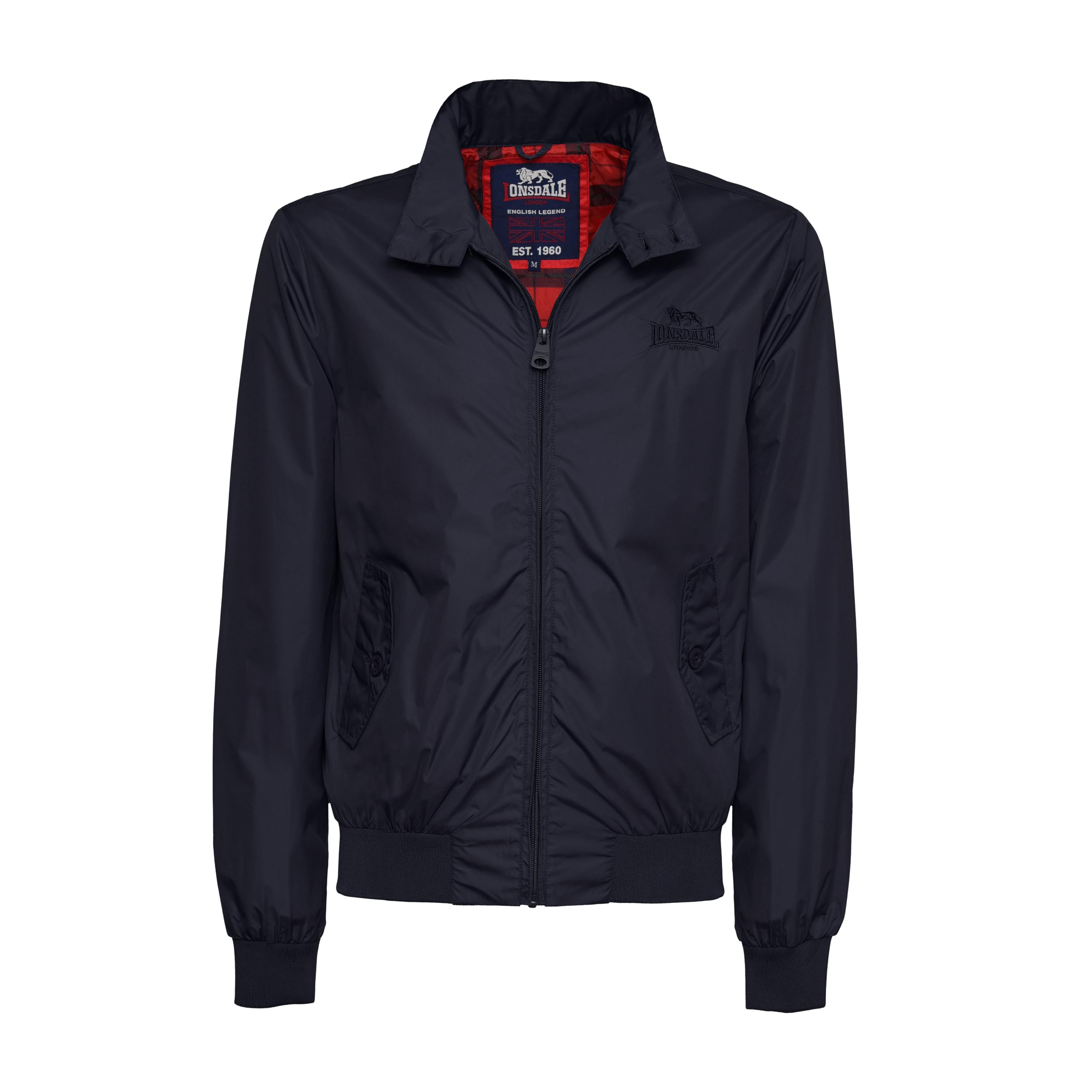 Lonsdale Giacca Uomo Mezza Stagione Primaverile Giubbotto Leggero Alla Moda Con Zip 100 Grammi Slim Fit Autunnale Collo Alto