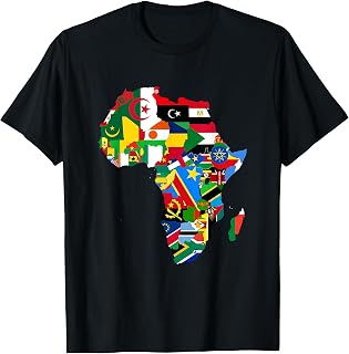 Mapa del continente africano con banderas Camiseta