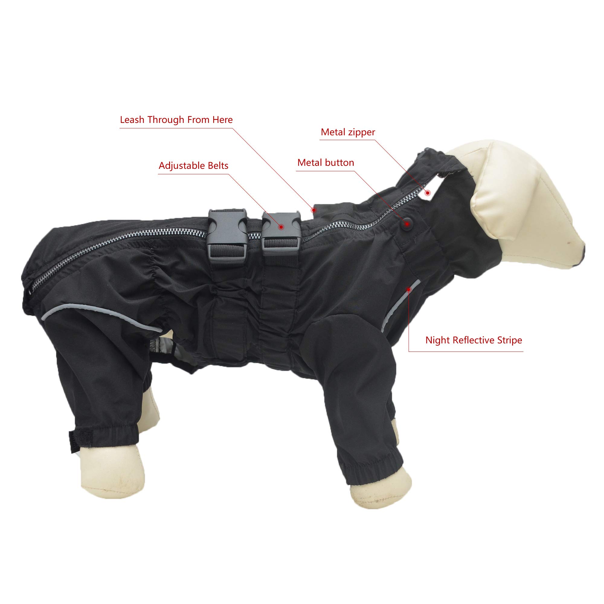 Chaqueta Impermeable para Perros, Chaqueta Impermeable Ligera Reflectante de Seguridad para Perro, Resistente al Viento, a Prueba de Nieve, Chaleco para Perros Corgis, Perros Salchicha, Perros