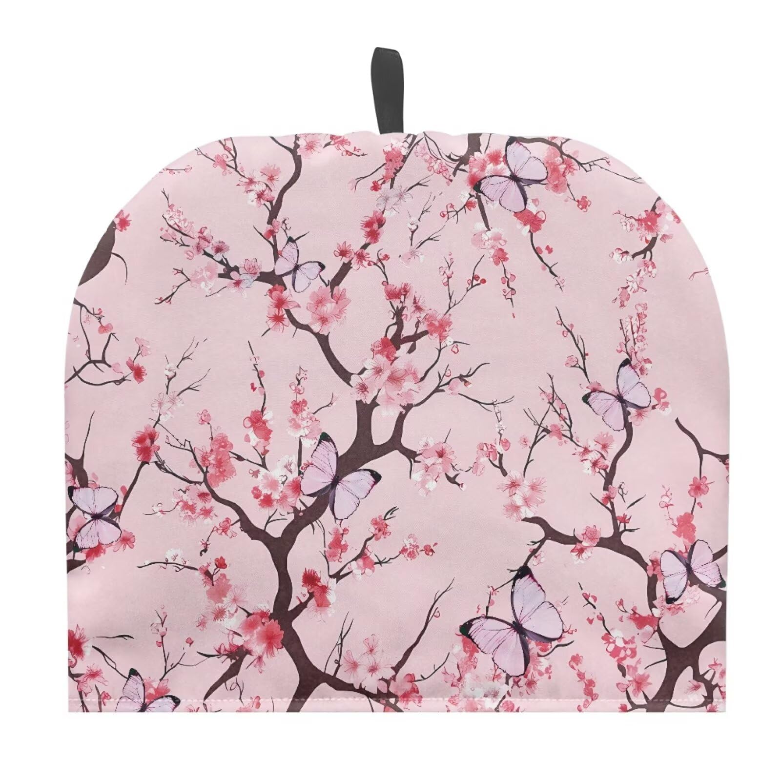 Tutolipy Cherry Blossom Teapot Cover Butterfly Insulated Tea Cosy Warm Keep Tea Cozy Kitchen Home Decoration for Teapots Mugs Universal Fit, Pink