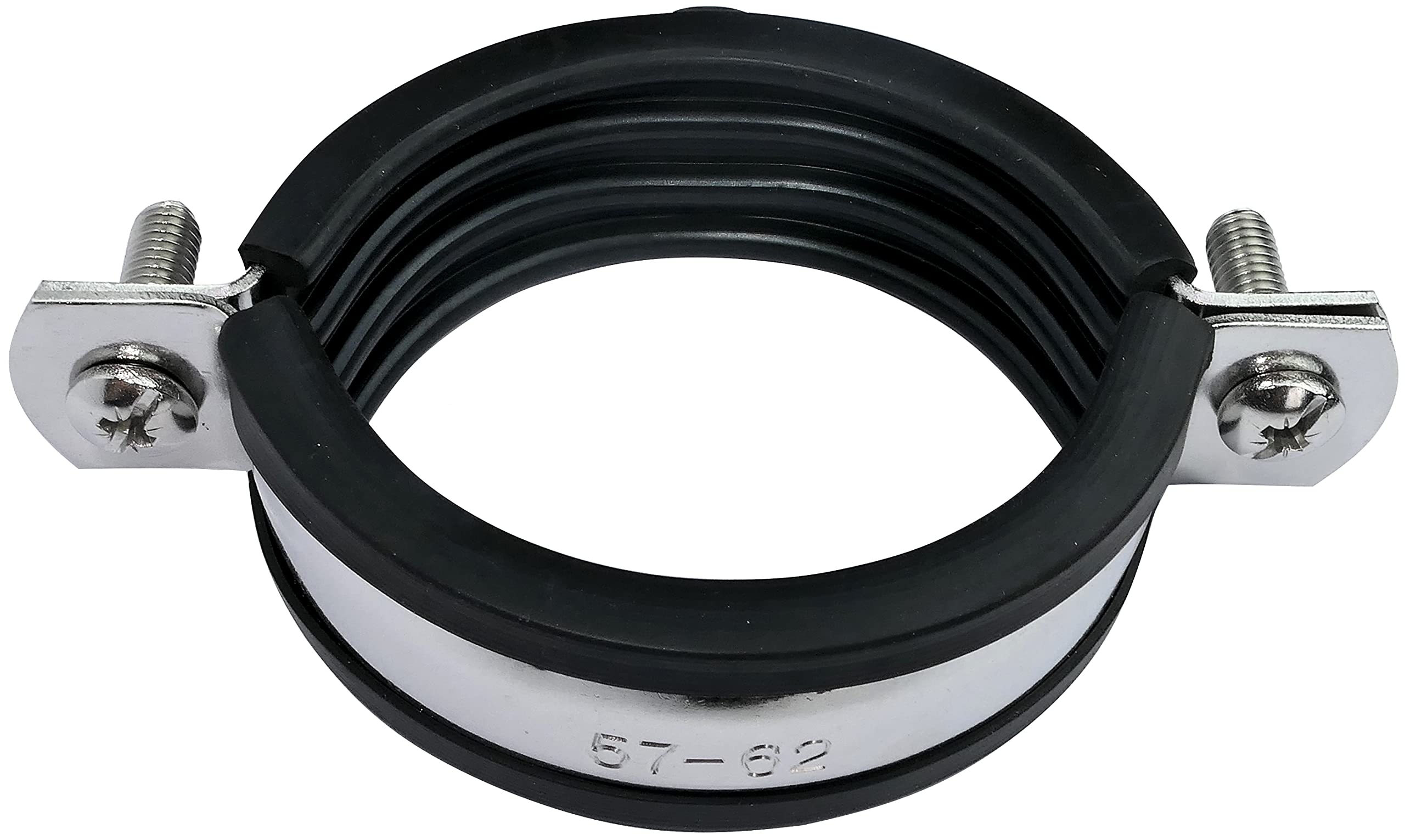 AERZETIX Abrazadera Isofónica Juego de 5, Tubo Ø2'' 57-62mm | Acero Inoxidable A2, DIN EN 10111, Para Atornillar М8, Soporte con Junta, C49905