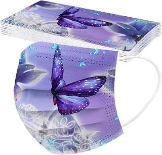 50PCS Disposable Butterfly Print Face Masks 3Ply Ear Loop for Kids Teens Children Boys Girls Outdoors