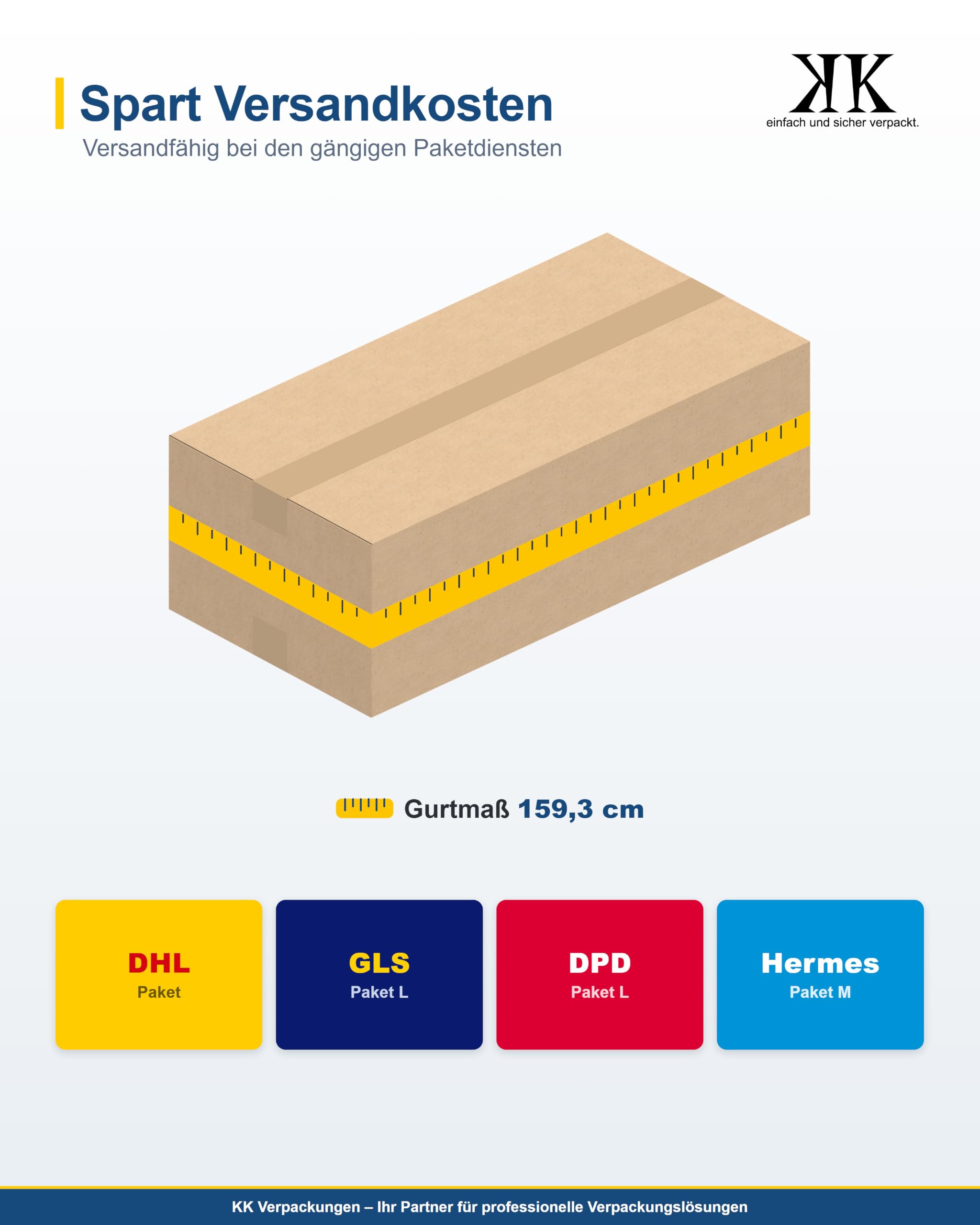 Versandkartons Kartons 594 x 294 x 188 mm 1-wellig groß, 100 Stück | Große Faltkartons für den Versand, 59x49x38 cm [Größe/Menge wählbar]
