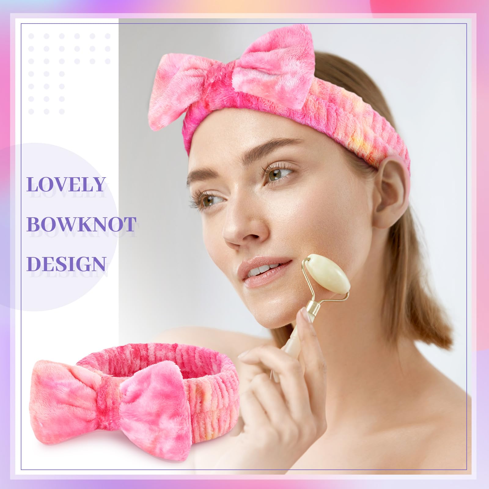 Riceshoot 24 fasce elastiche per la cura della pelle, in microfibra, per il lavaggio del viso, accessori per capelli, per donne e ragazze, regalo per doccia