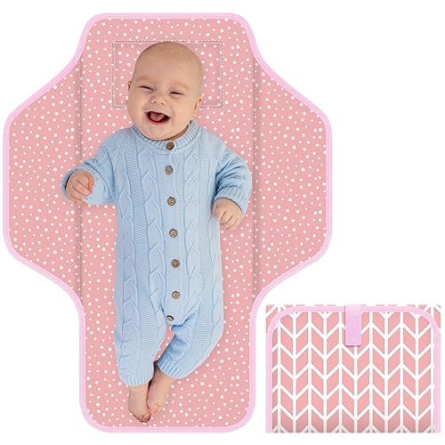 Cambiador de pañales portátil para bebés y niños pequeños, impermeable, plegable, cambiador de bebé, almohada integrada, cambiador de pañales para