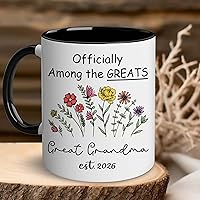 Vista 2 de BSQUIELE Regalos para la abuela – Taza para abuela – Promocionado a abuela 2026 – Regalo de anuncio de embarazo para bisabuela – Regalo del día