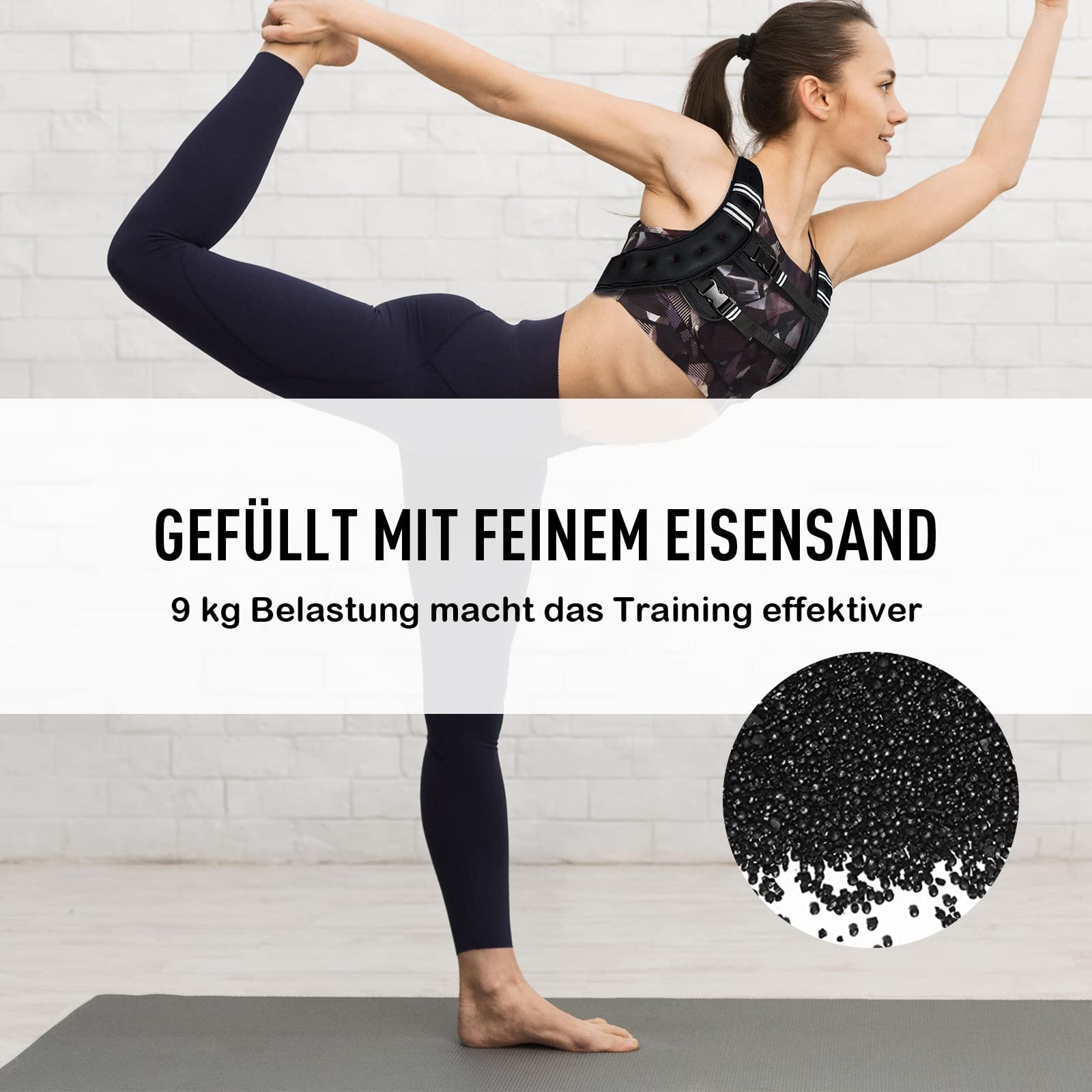 DREAMADE Gewichtsweste Trainingsweste, Fitnessweste aus SBR & Eisensand Füllung, verstellbare Laufweste mit Gurtschnalle & Schulterpads, Gewichte Weste für effektive Kraft und Ausdauertraining