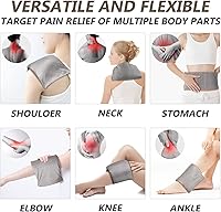 Vista 10 de Almohadilla térmica para microondas con funda lavable de 7 x 16 pulgadas, almohadilla térmica húmeda para el cuello, hombros, calambres, alivio
