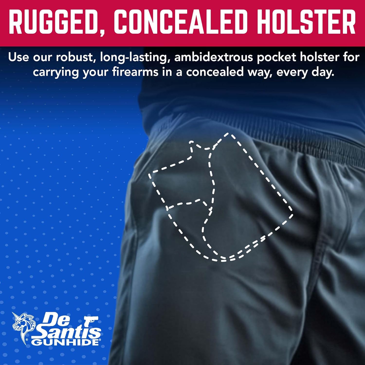 DeSantis Super Fly Pocket Holster - Gun Pocket Holsters for Concealed Carry, Conceal Carry Pocket Holster for Pistols, Revolvers, Soft, Designed for Comfort & Discreet Carry, Ambidextrous