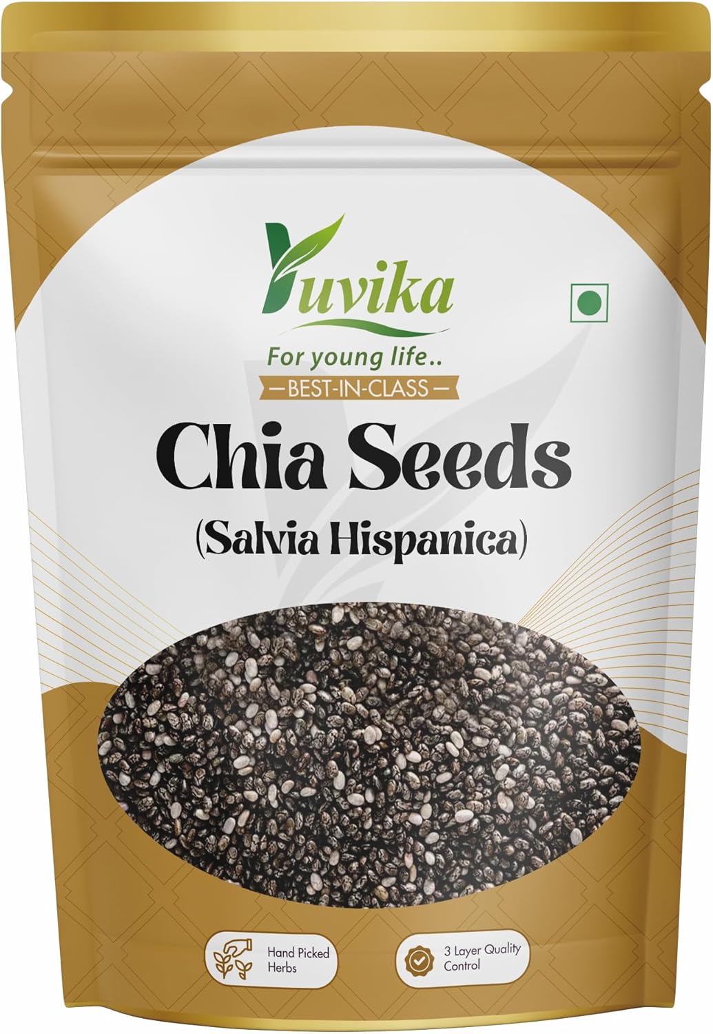 YUVIKA Chia Seeds - Omega 3 | Anti Oxidant - Gluten Free | Salvia Hispanica (400 Grams)