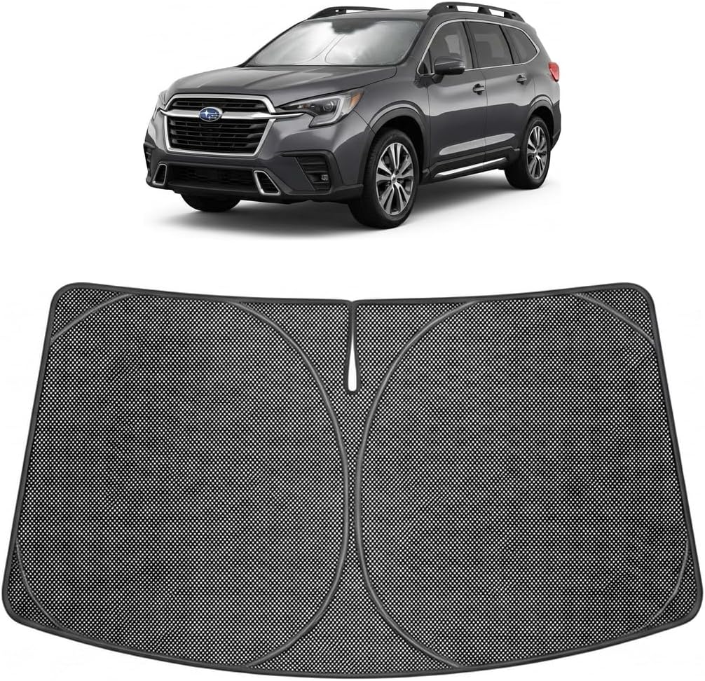 Proadsy Windshield Sun Shade Custom Fit Subaru Ascent 2019-2026 Ice Crystal Black Front Window Sunshade UV and Heat Blocker Foldable Visor Keeps Car Cooler for Summer Parking and Daily Use