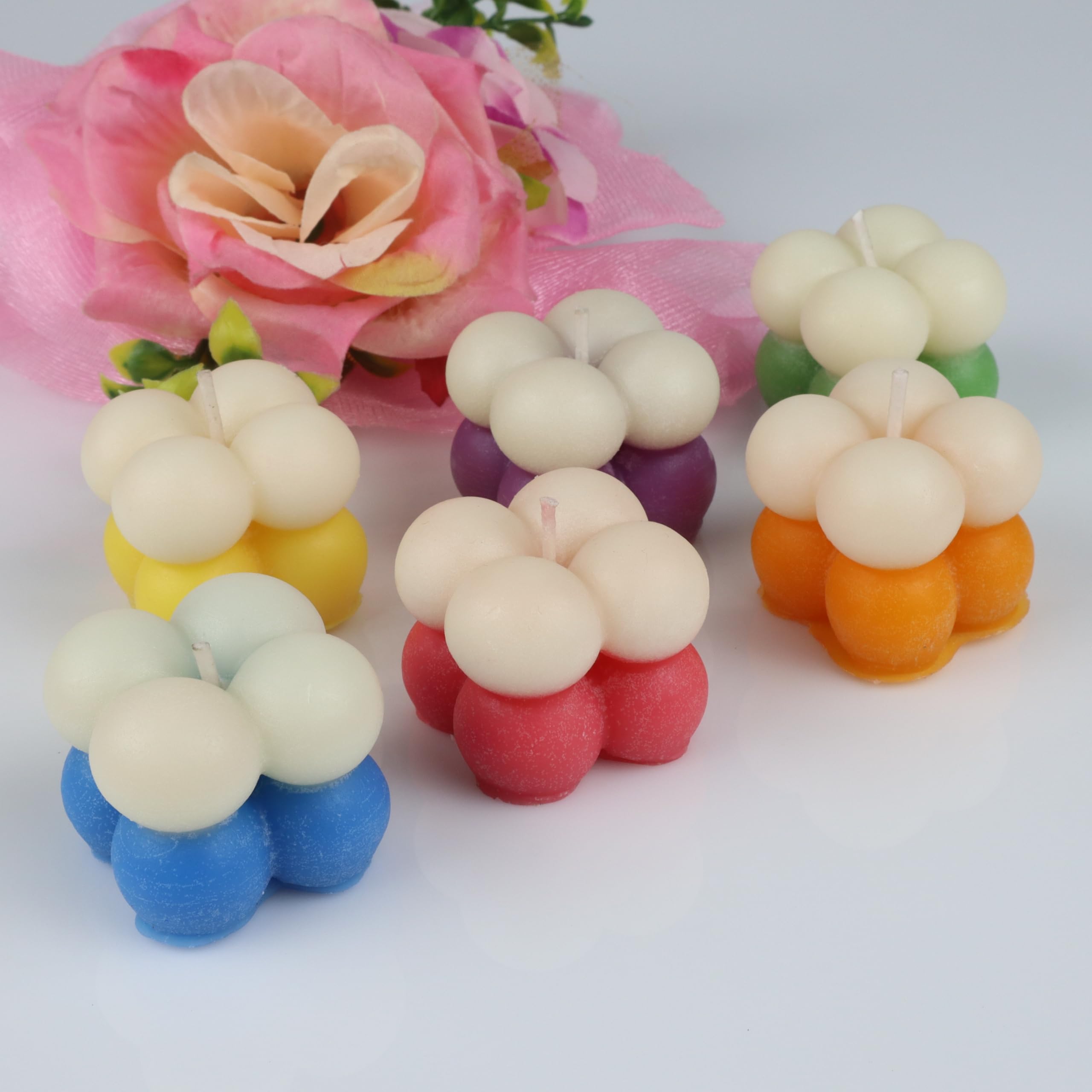 Two Layer Multi Scented Bubble Candles, Mix,Set of 6 Candle (Multicolor, Pack of 6)-image-38