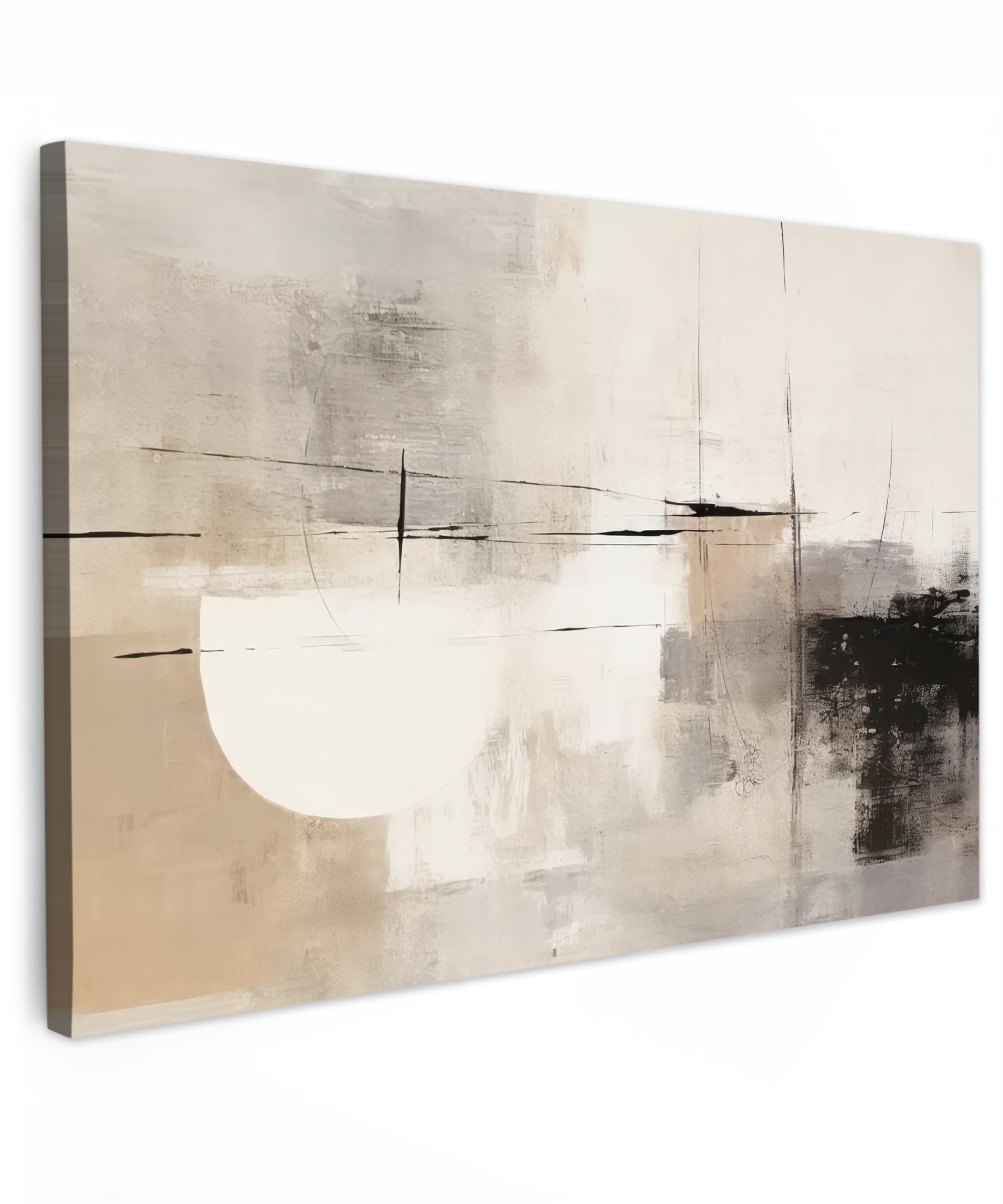 MuchoWow© Canvas Wall Art 35"x24" / 90x60 cm Decor Hanging Pictures for Living Room Canvus Artwork Deco Walls Abstract - Art - Gray