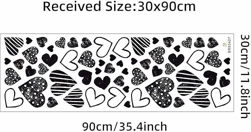 Miniatura 4 de 62 calcomanías de pared con diseño de corazón de amor negro, calcomanías de pared de sacinora Romantic Love DIY removibles de vinilo para despegar y