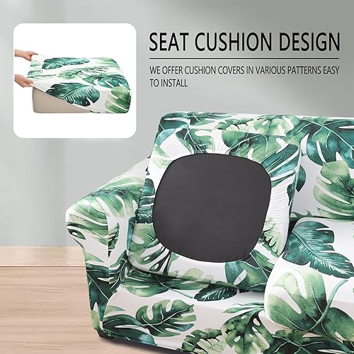 Miniatura 2 de hyha Fundas para sofá, fundas para sillasofá, estampado floral, elásticas, estampadas, 2 piezas, funda para cojín separado para sofá, protector de