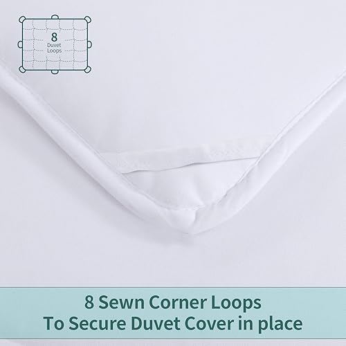 Miniatura 5 de HOMBYS - Edredón de tamaño King extragrande de 120 x 128pulgadas, ligero, de plumón alternativo para todas las estaciones, relleno de edredón