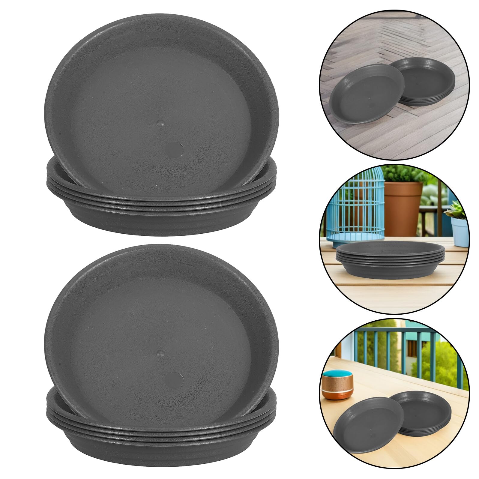 Kisangel 15 Platos para Macetas Redondos de Plástico Grueso Bandejas de Goteo para Plantas de 19 CM Soporte Resistente para Interiores y Exteriores Adecuado para Jardín Balcón y Hogar