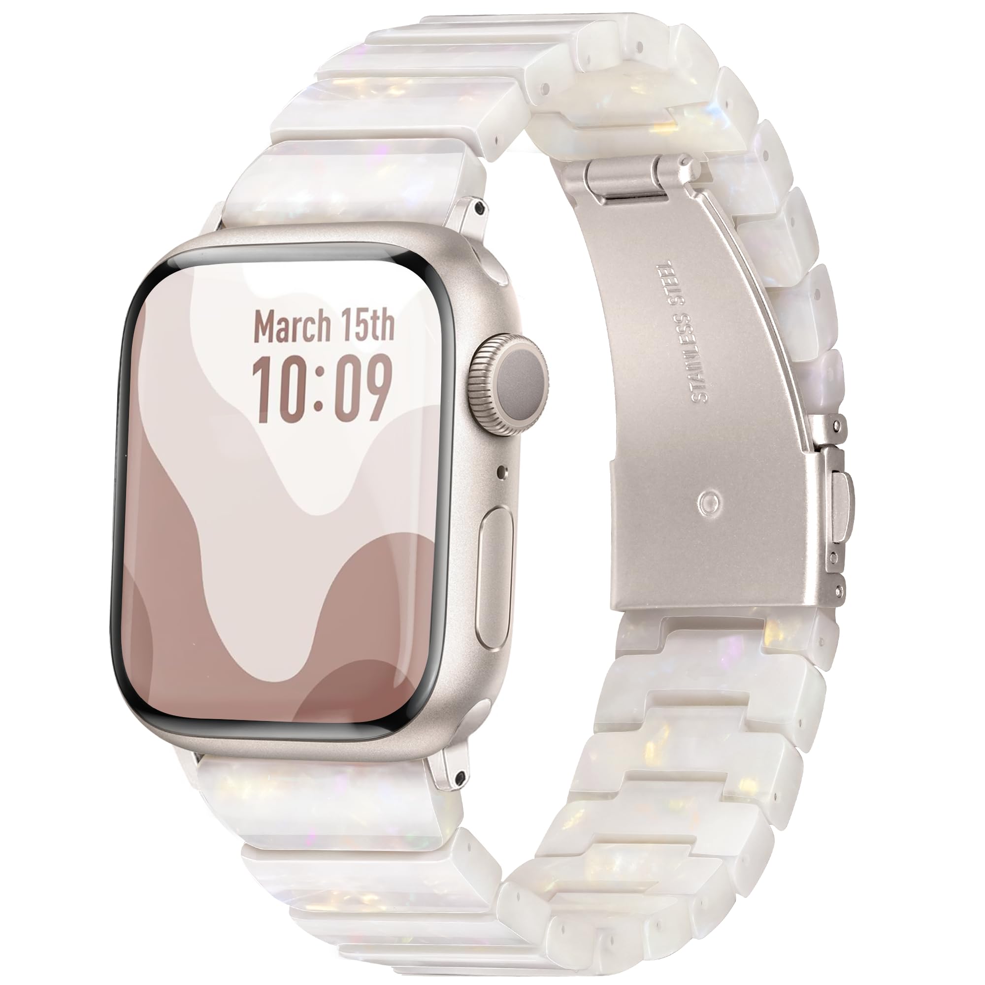 Melyis for Resin Apple Watch Bands 46mm 45mm 44mm 42mm 49mm, fit Apple Watch Bands for Women, iWatch Bands Womens, Strap for Apple Watch Series 11 10