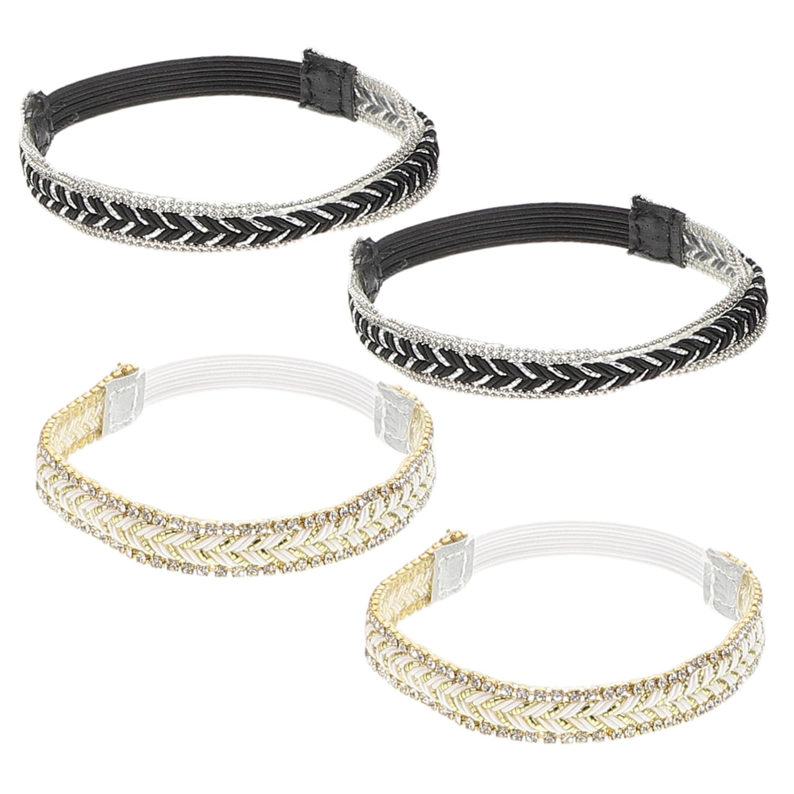 OUNONA High Heel Support Straps Elastic Shoelaces No Tie Replaceable Ankle Straps Stretchy Shoelaces for Women Sparkly Rhinestones