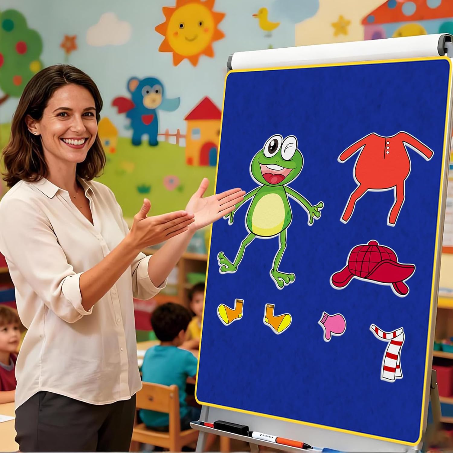 Froggy Gets Dressed Felt Board Story Sets Classroom Must Haves Flannel Board for The Classroom Speech Therapy Materials Teacher Play Set