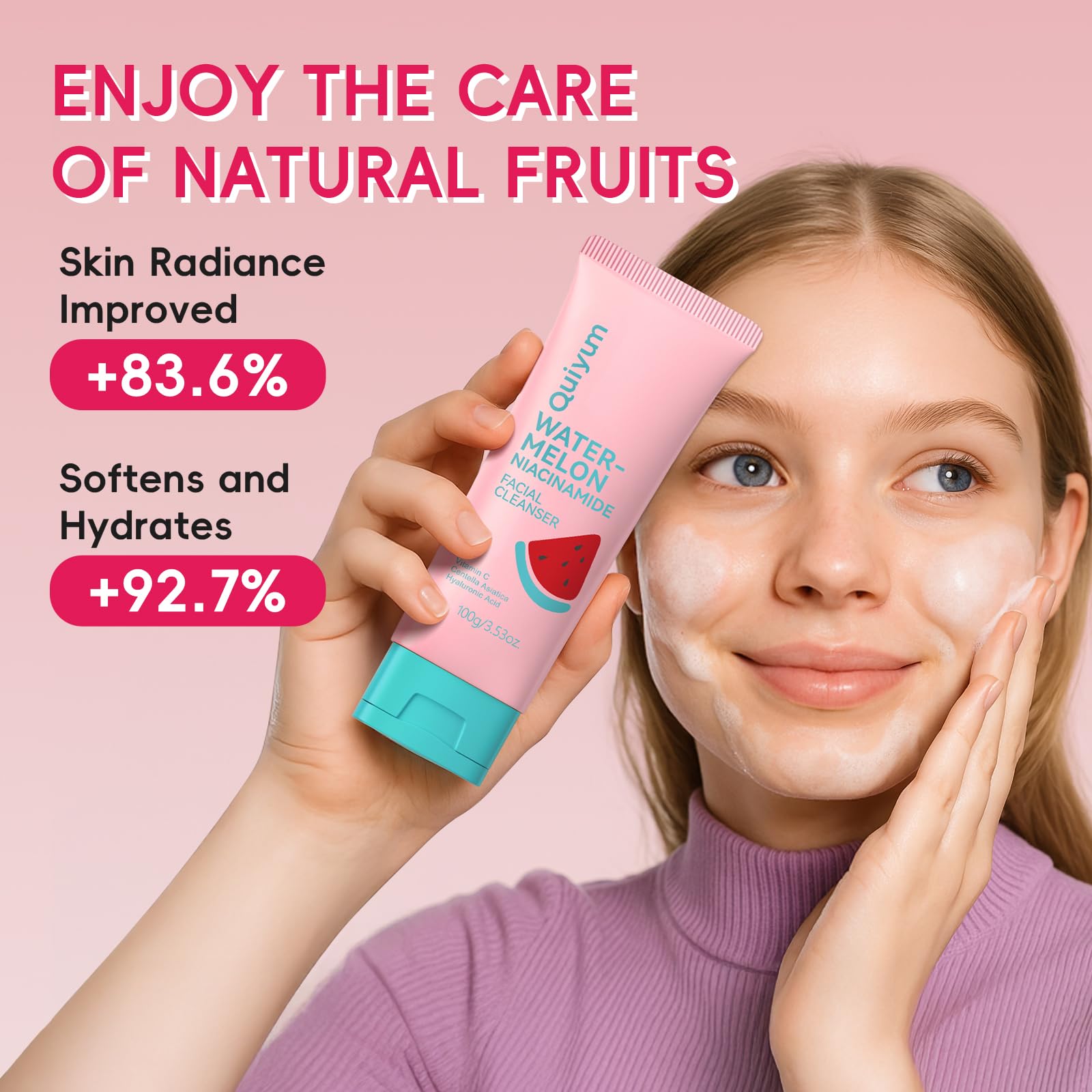 QUIYUM Set Regalo Viso Anti-Invecchiamento per Pelli Giovani, Kit Skincare Completo da 11 Pezzi per Donna con Estratti di Frutta, Peptidi, Vitamina C e Ceramidi
