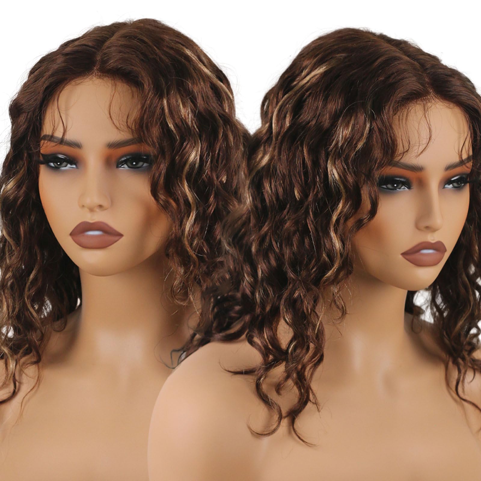 ManeMajesty Ombre Body Wave Lace Front Wigs Human Hair Wear and Go Glueless Wigs Pre Plucked Pre Cut with Baby Hair 180% Density T Part HD Highlight