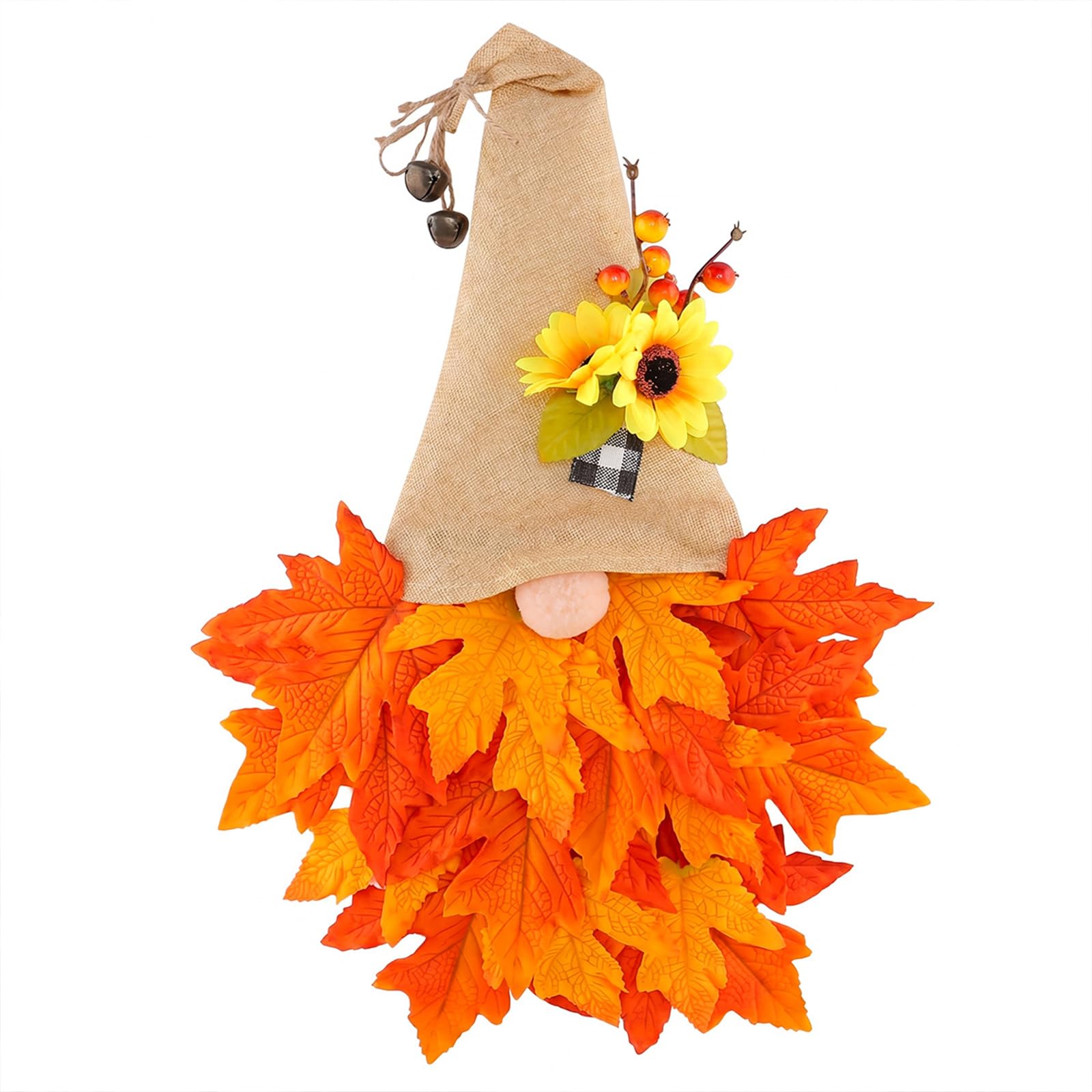Fall Gnome Maple Leaf Wreath - Easy to Hang & Versatile for Autumn