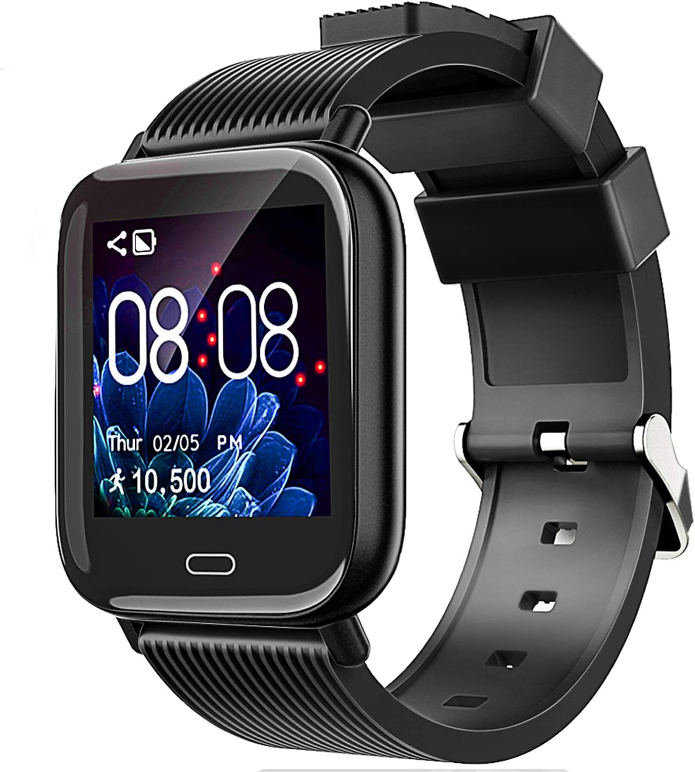 Smart Watch,Fitness Tracker Watch with Heart Rate Monitor Call&Message Sync Reminder Waterproof Pedometer Activity Trackers Smartwatch for Men Women Kids Compatible IOS Android Phone(Elegant black)