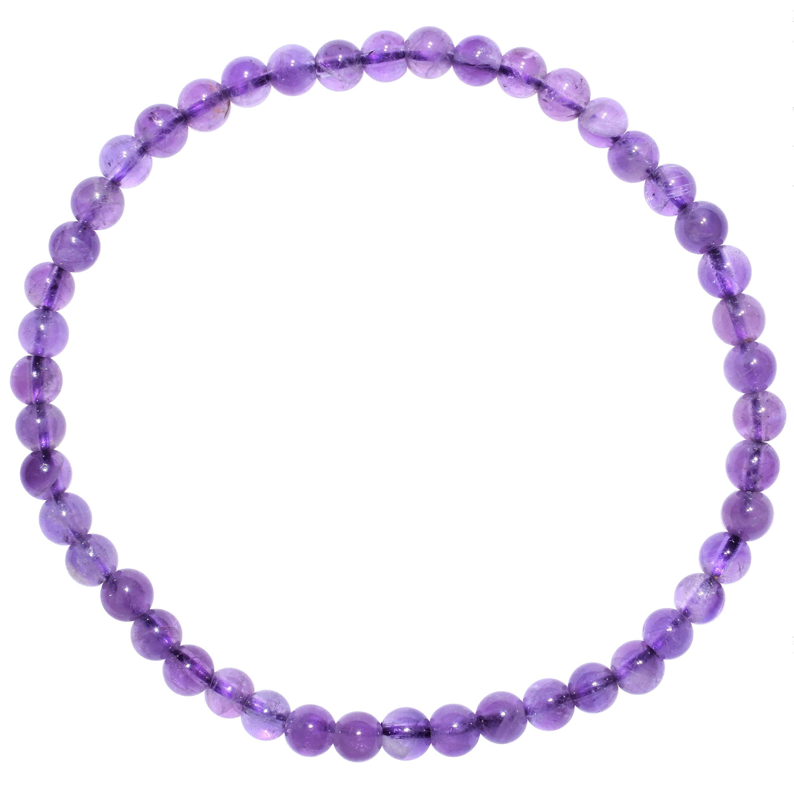 Zenergy GemsCharged Premium Natural Crystal 4mm Bead Bracelet + Moroccan Selenite Charging Crystal